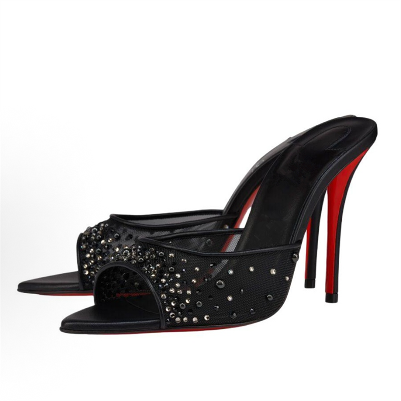 2026 Luxury Mesh Backless Mule - Sew On Rhinestone review and price