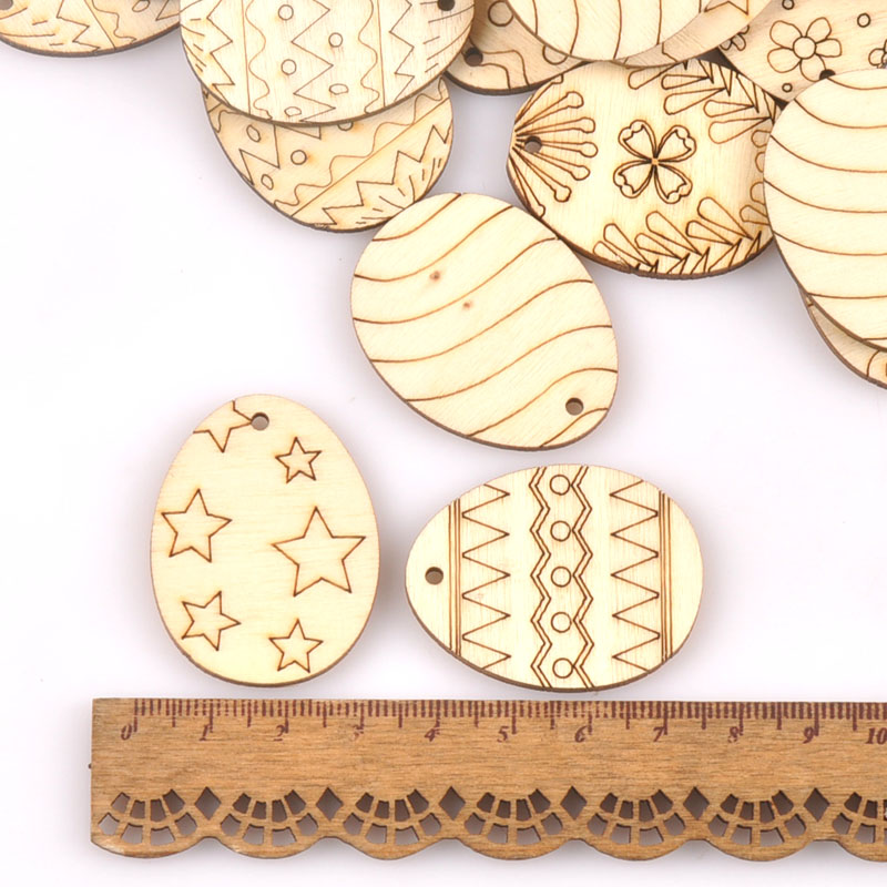 25Pcs Mixed Easter Egg Wood Cr - Embellishments For Scrapbooking review and price