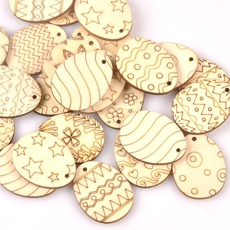 25Pcs Mixed Easter Egg Wood Cr - Embellishments For Scrapbooking review and price