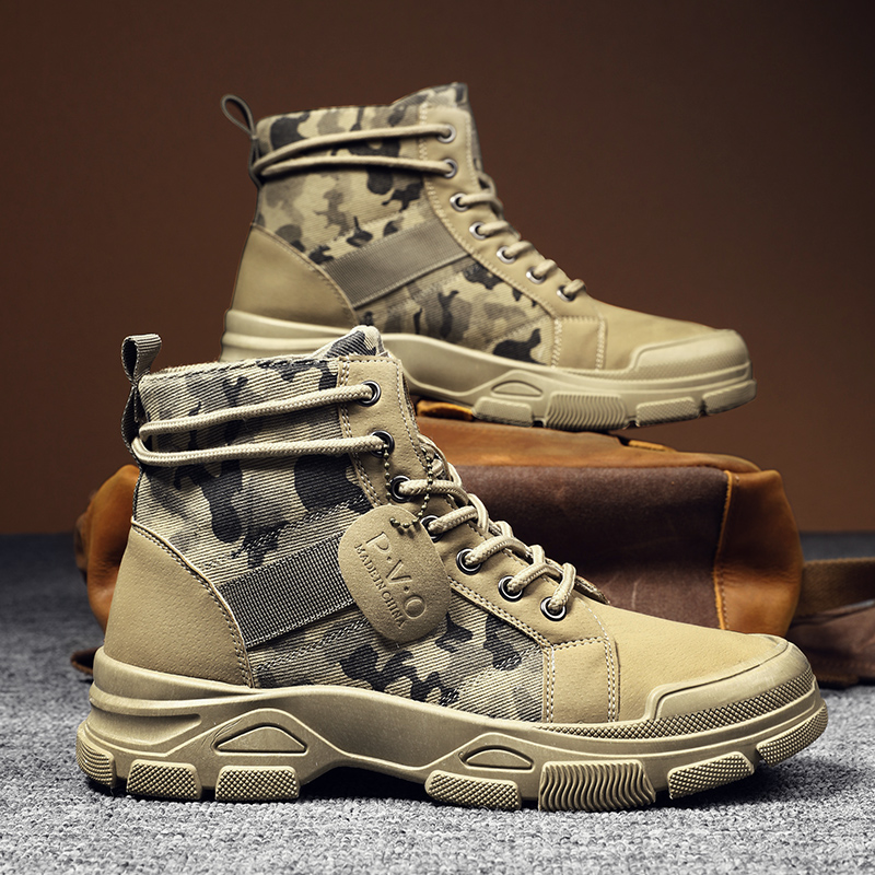 High-Top Boots for Men Autumn  - Guipure Lace Panel review and price