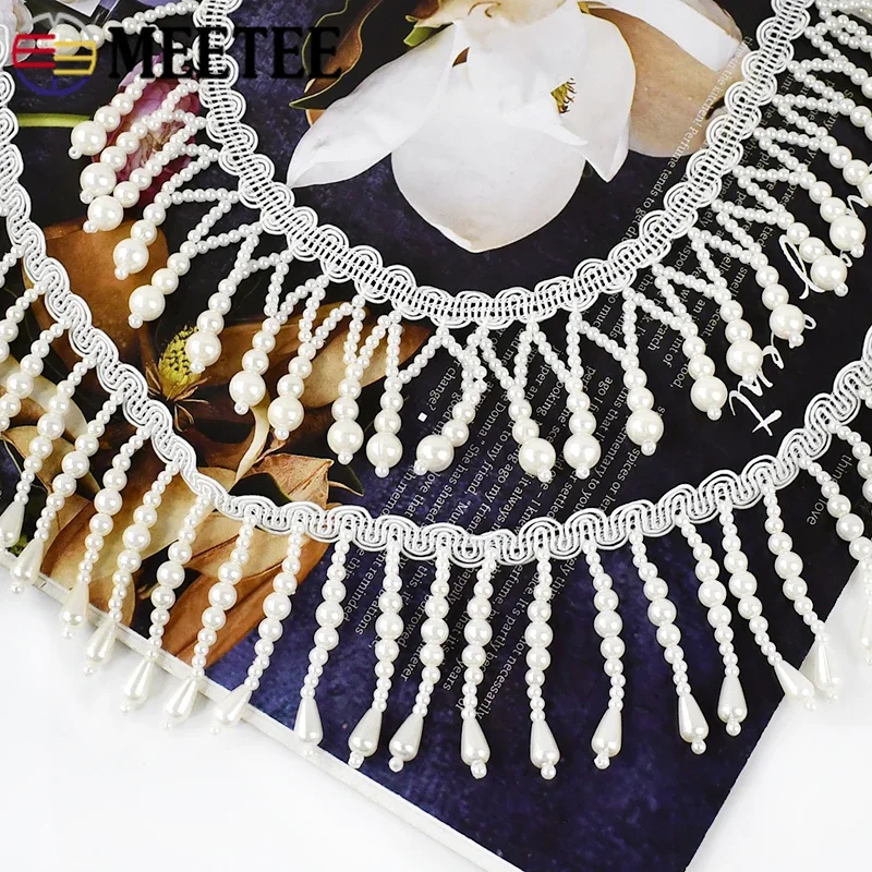 1/2Yards Pearl Beaded Tassel F - Fringe Ribbon Sewing review and price