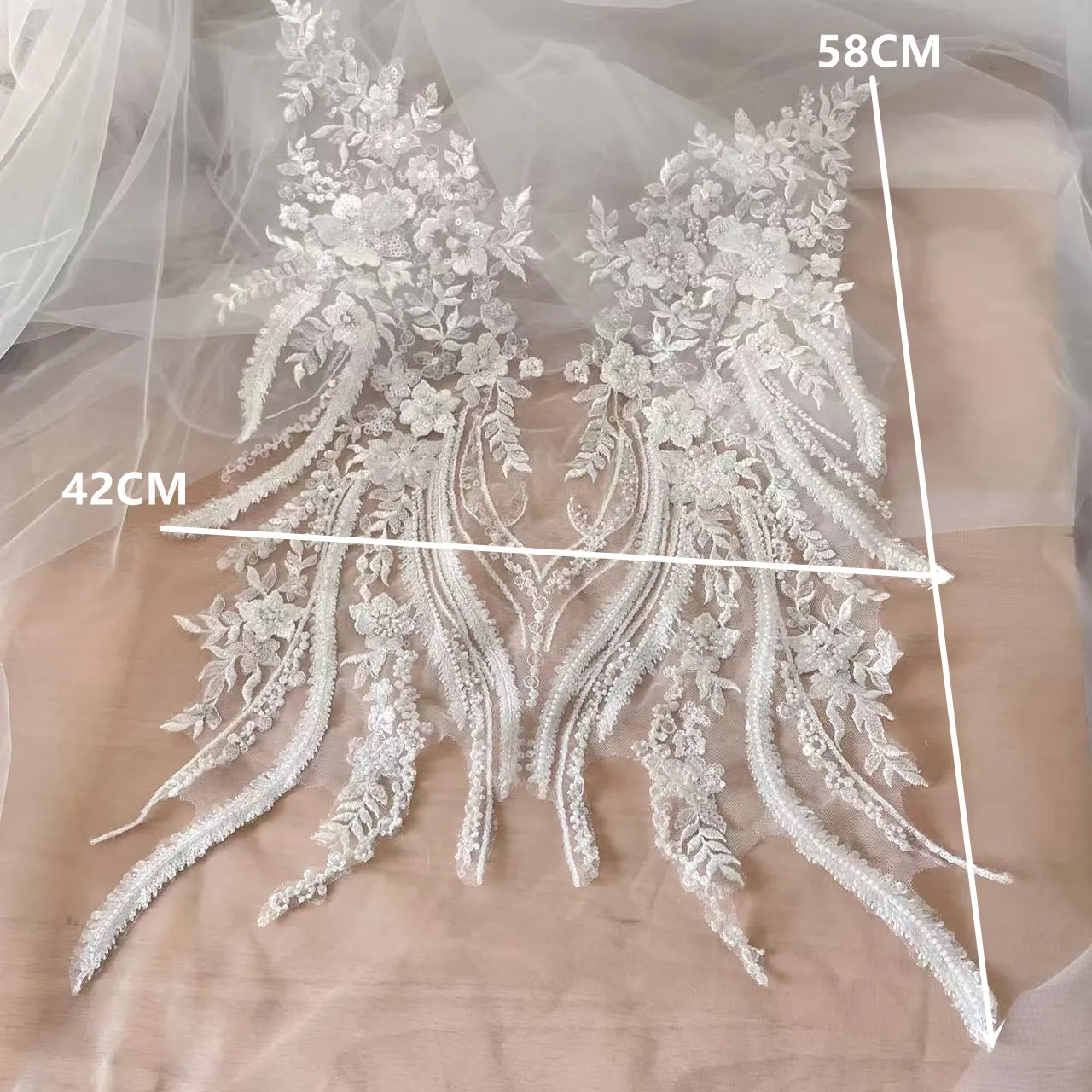 New Beaded Sequins Lace Mirror - Applique Patch Flower review and price