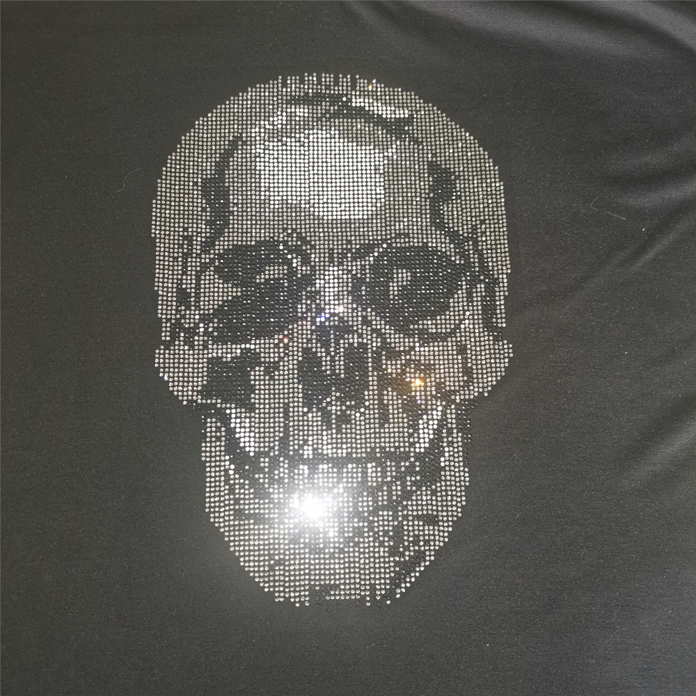 Skull Patch,Iron On Transfers  - Hotfix Rhinestone Sheet review and price