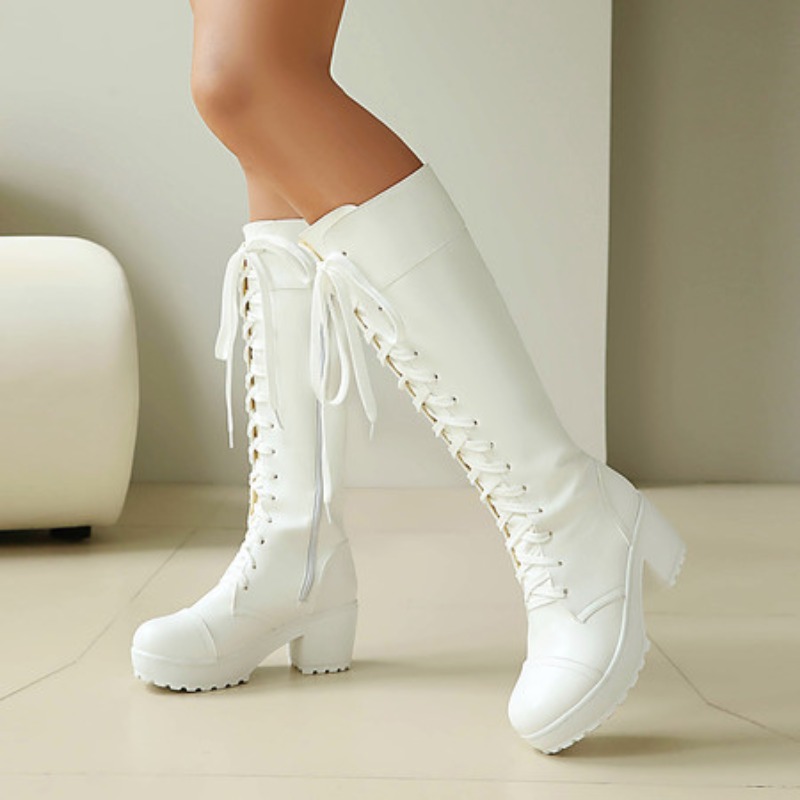 Womens Knee High Lace Up Comba - Guipure Lace Panel review and price