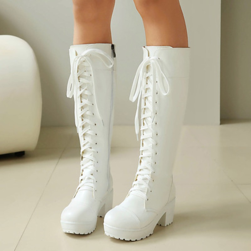 Womens Knee High Lace Up Comba - Guipure Lace Panel review and price