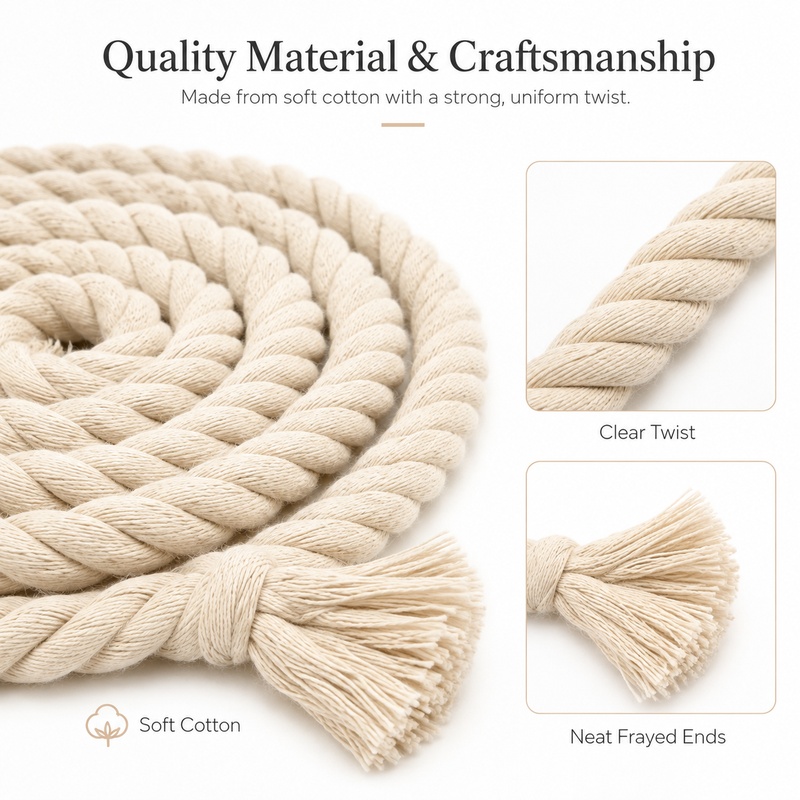 5M 5-20mm Cotton Twisted Rope  - Cord Trim Twisted review and price